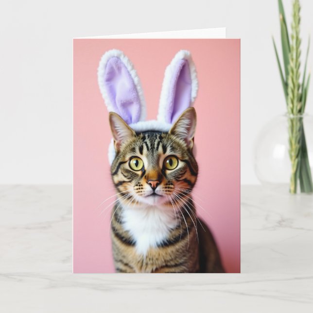 Carte Mignon Chat Aux Oreilles (Devant)