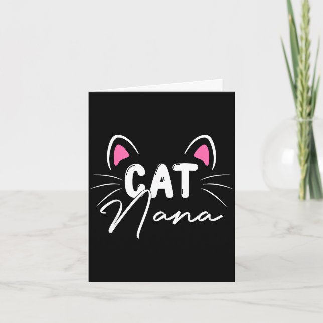 Carte Mignon chat nana visage de chat maman mère heureus (Devant)