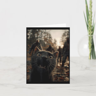 Carte Mignon Chat Noir en Selfie Avec Zombies Félin Anim