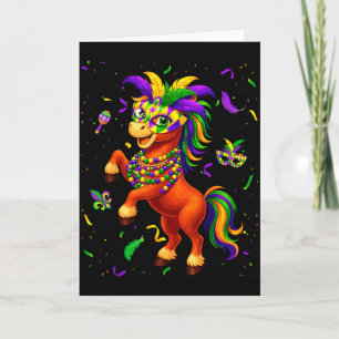 Carte Mignon Cheval de Mardi Gras Amoureux Fat mardi Nou