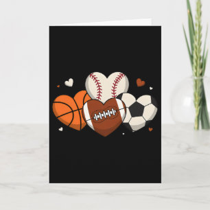 Carte Mignon Cœur Vendre Sketll Footll Fan de Foot Valen