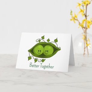 Carte Mignon Deux Petits Pois Dans Une Cosse Ensemble