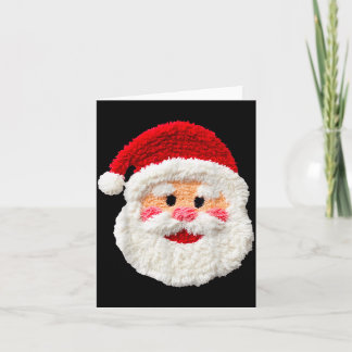Carte Mignon Drôle Prépa Faux Laine Père Noël Visage Joy