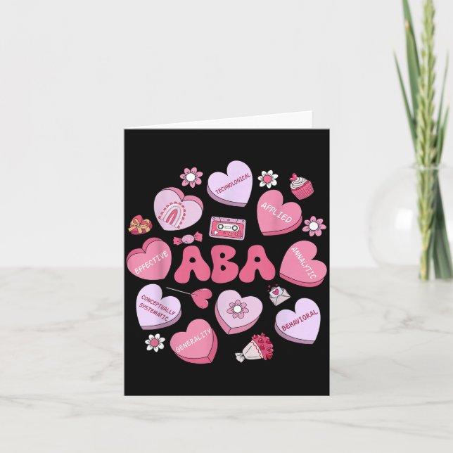 Carte Mignon Drôle Thérapie Aba Candy Heart Slp Comporte (Devant)