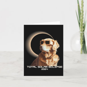 Carte Mignon éclipse totale de soleil Golden Retriever