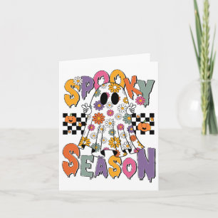 Carte Mignon Fantôme Floral Halloween Fantôme Saison Som