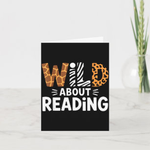 Carte Mignon fou de lecture safari animal bibliophile