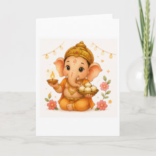 Carte Mignon Ganesha Diya Modak Ganesh Chaturthi