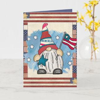Carte mignon gnome patriotique ajouter du texte