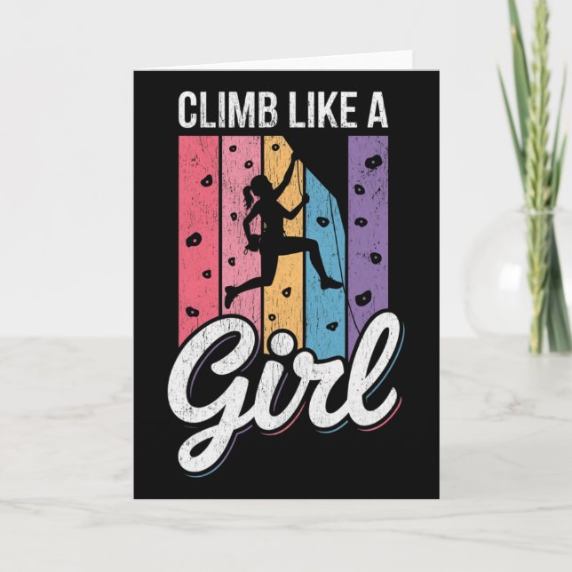 Carte Mignon grimpe comme une fille Cool amateurs d'esca (Devant)