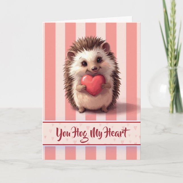 Carte Mignon Hérisson de la Saint-Valentin Tu Cochonne M (Devant)