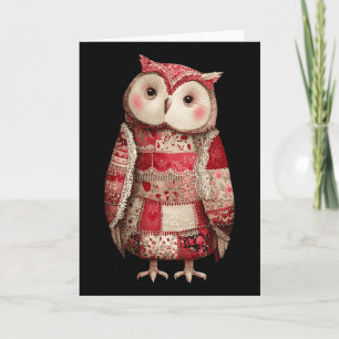 Carte Mignon hibou patchwork amateur de quilting Saint-V