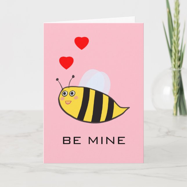 Carte Mignon Joli Drôle Abeille Mienne Pun Amour (Devant)