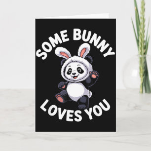 Carte Mignon Lapin Panda de Pâques Some Bunny Vous Aime