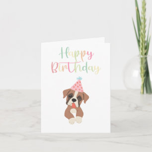 Carte Mignon & Lumineux, Anniversaire de Chien Boxer