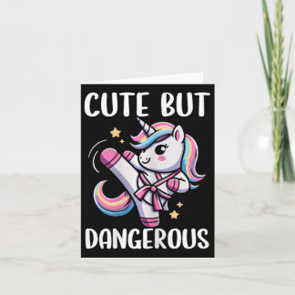 Carte Mignon Mais Dangereux Unicorn Karate Girl Taekwond