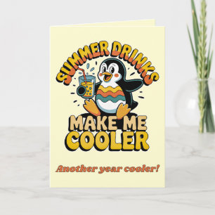 Carte Mignon Manchot Boissons D'été Me Rendent Plus Cool