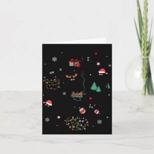Carte Mignon mignon chats noirs joueurs petit chat drôle