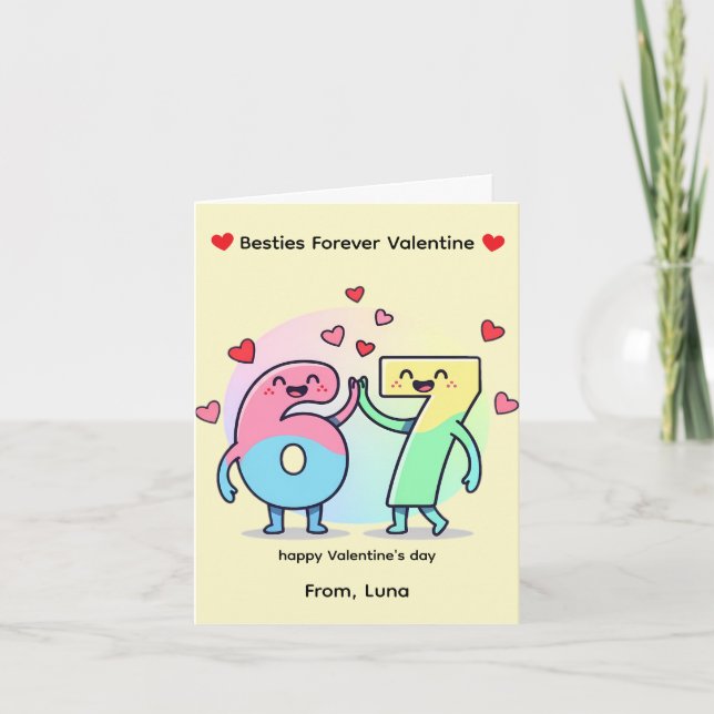 Carte Mignon Numéro 67 Caractères - Ami Saint Valentin (Devant)