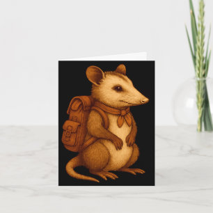 Carte Mignon opossum randonneur camping randonneur forêt