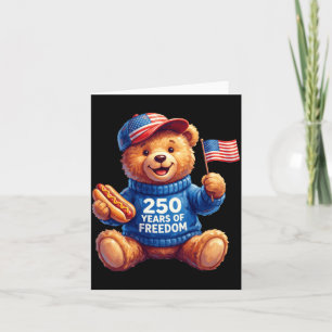 Carte Mignon ours en peluche patriotique 250 ans de Dom 