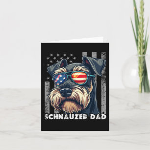 Carte Mignon papa chien schnauzer miniature Journee du p