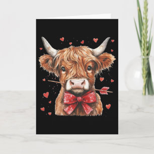 Carte Mignon par vache avec nœud coquet cœur veau animau
