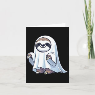 Carte Mignon paresseux d'Halloween fantôme dessin animé 