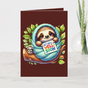 Carte Mignon paresseux pour un prompt rétablissement 