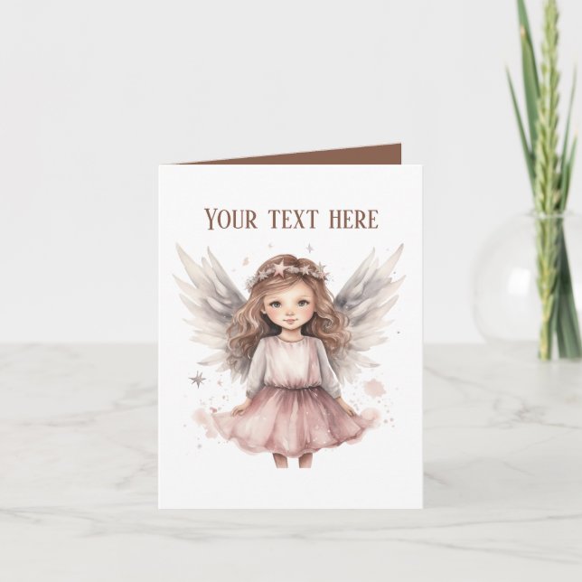 Carte Mignon Religieux Angel ajouter un message (Devant)