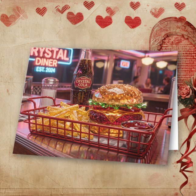 Carte Mignon Resto Rétro Joyeux Anniversaire de Mariage (Créateur téléchargé)