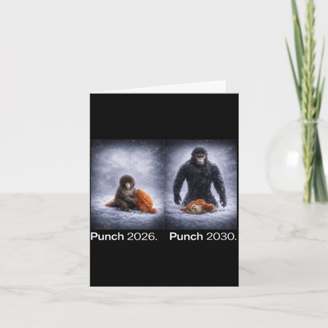 Carte Mignon singe coup de poing mème conception d'anima (Devant)