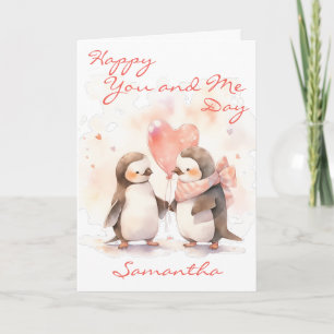 Carte Mignon toi et moi Pingouin