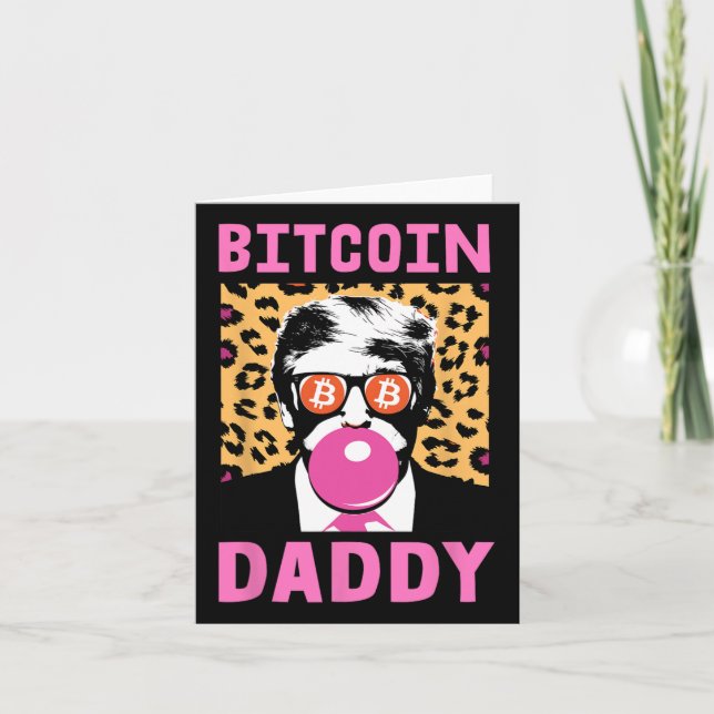 Carte Mignon Trump Bitcoin Papa Crypto Finance Équipe d' (Devant)