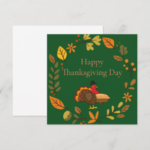 Carte Mignon Turquie Citrouille Pie Thanksgiving Perso
