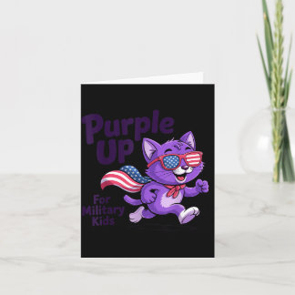 Carte Mignon Violet pour les enfants de militaires Chat