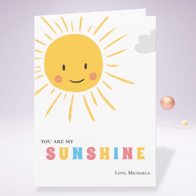 Carte Mignon Vous êtes mon Soleil Illustration Soleil (Créateur téléchargé)