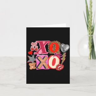 Carte Mignon XOXO de la Saint-Valentin Cœurs drôles de l