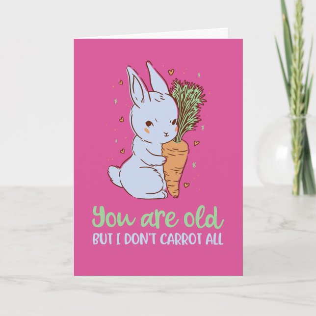 Carte Mignonette Lapin Pun Je ne carotte pas Tous Amusan (Devant)