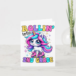 Carte Mignonne 2E Année Retour À L'École Unicorne Premie