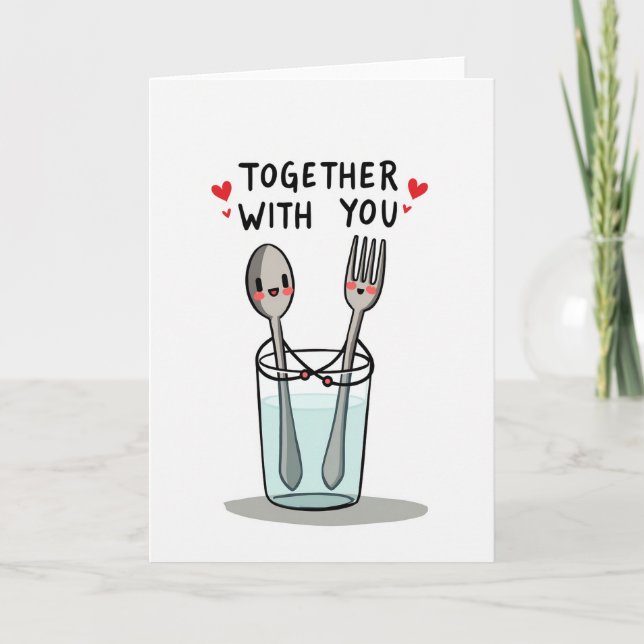 Carte mignonne avec vous (Devant)