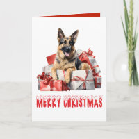 Mignonne berger allemand Chien chiot Joyeux Noël