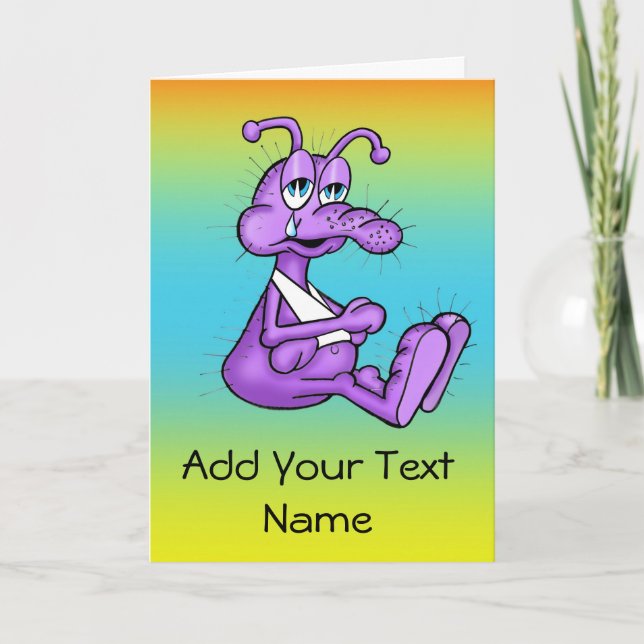 Carte Mignonne Bogue Insecte S'en sortir (Devant)