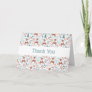 Carte Mignonne cerf en Merci de Motif de forêt lunaire
