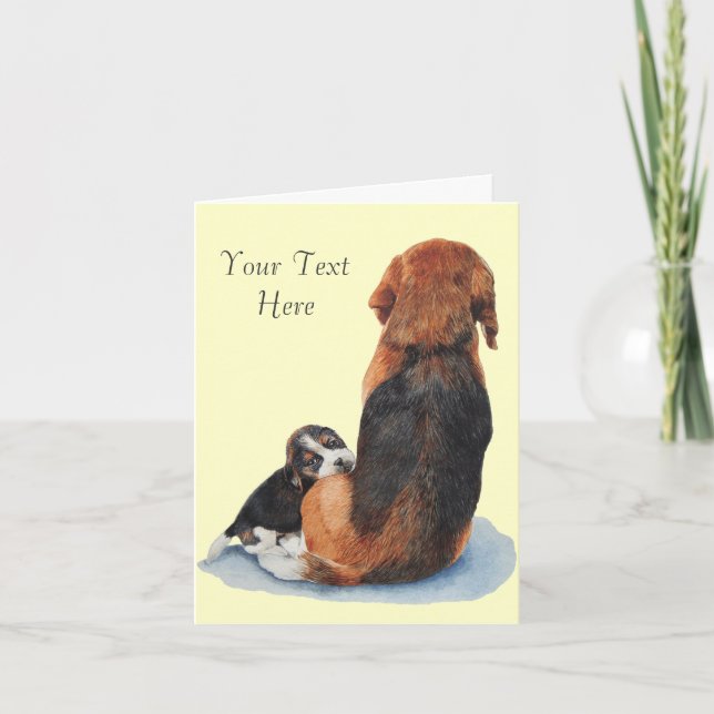 Carte Mignonne chiot beagle mignonne chienne mignonne (Devant)
