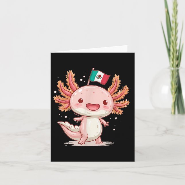 Carte Mignonne Costume Mexique Axolotl Pour Garçons Et F (Devant)