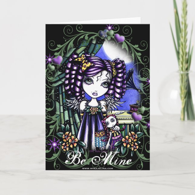 Carte mignonne d'ange de poupée de chiffon de (Devant)