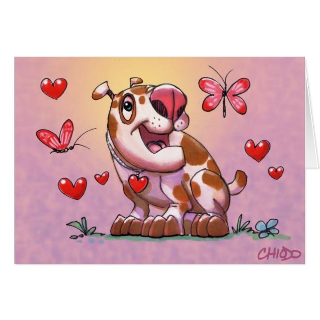 Carte mignonne de chien (Devant horizontal)