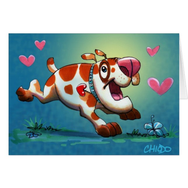 Carte mignonne de chien (Devant horizontal)