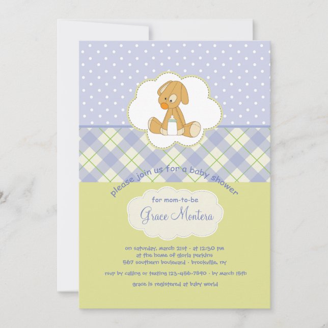 Carte mignonne de douche de jouet de chiot (Devant)